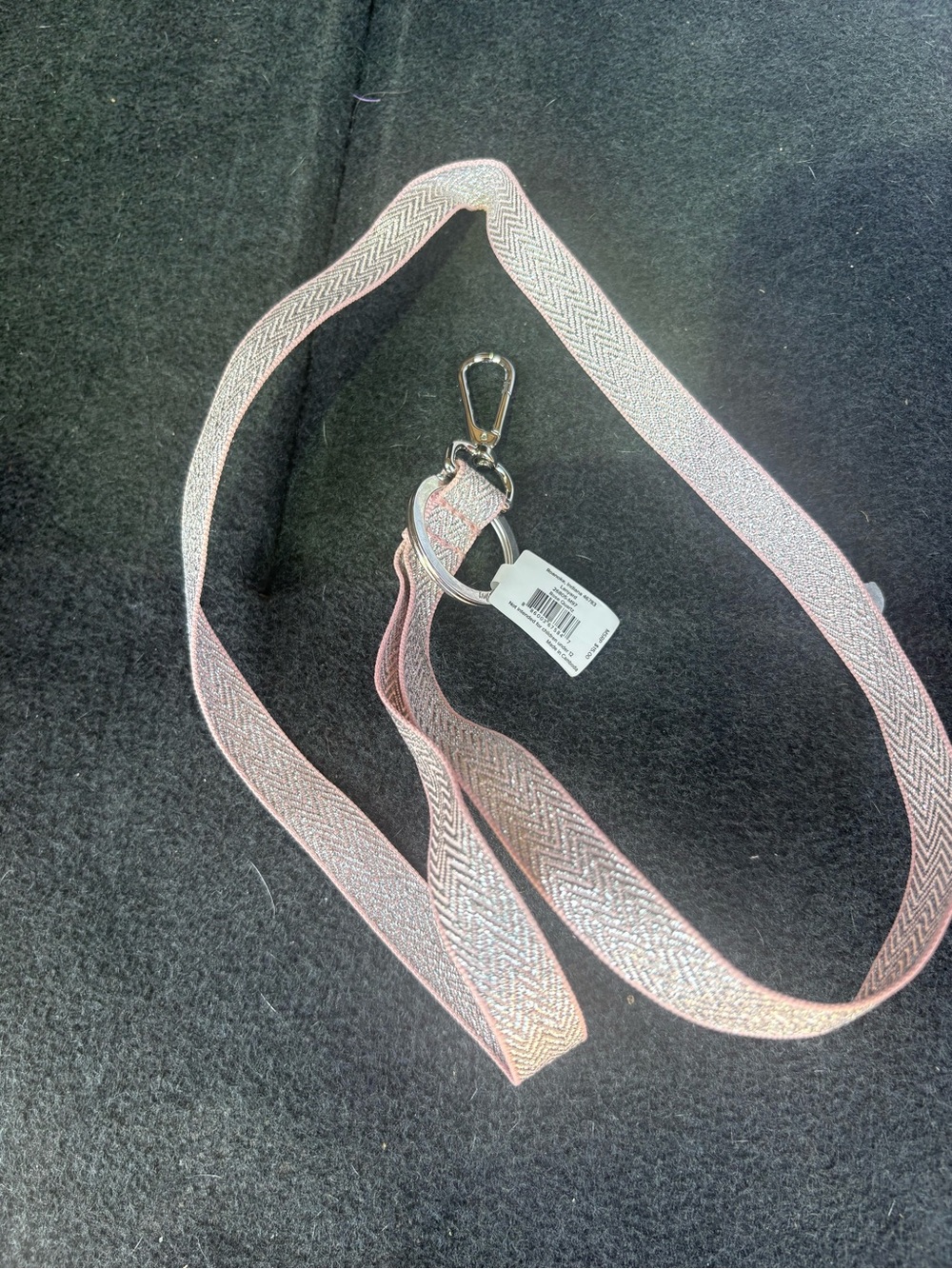 Vera Bradley Pink Chevron Lanyard with Metal Clip